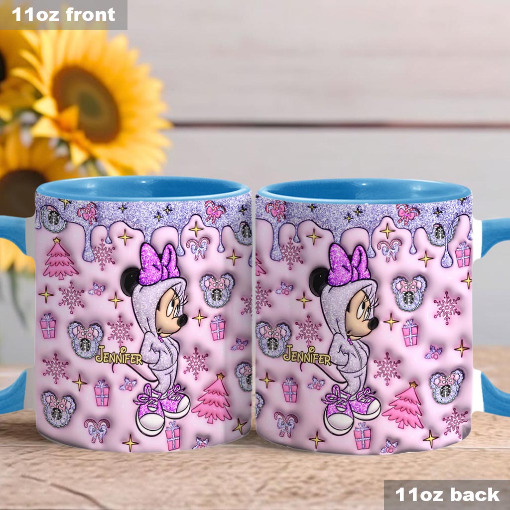 Personalized Christmas Accent Mug with Glittery Design for Mom Accent Mug GradoCreations