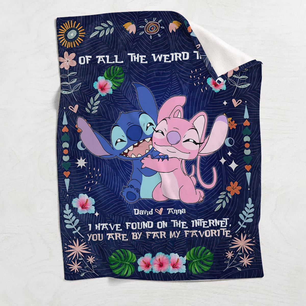 Personalized Ohana Blanket Custom Name Gift for Couples Blanket GradoCreations