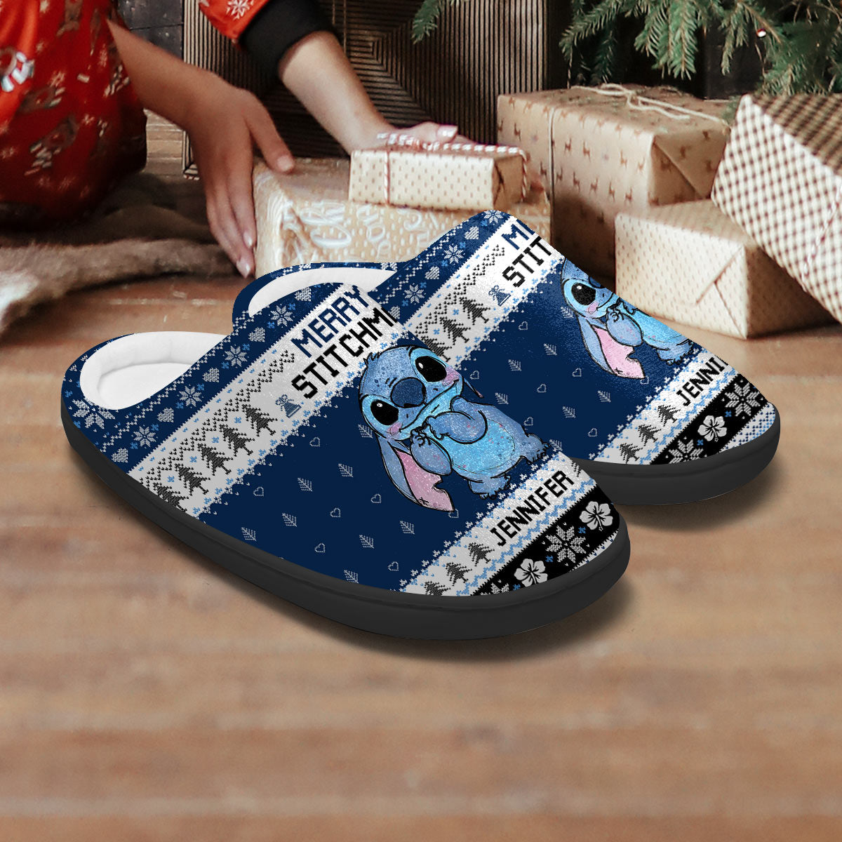 Personalized Ohana Slippers with Custom Name for Christmas Gift Slippers GradoCreations