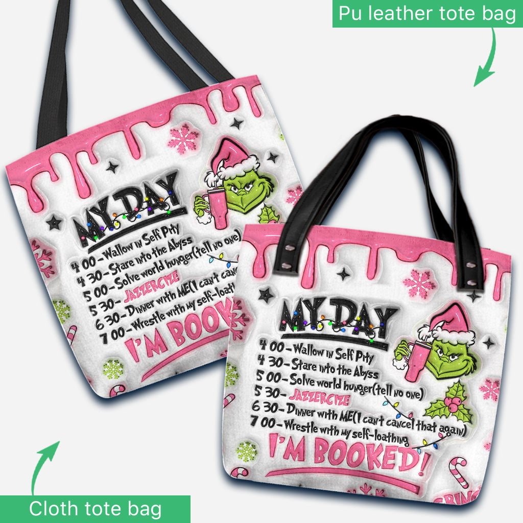 Personalized Grinch Tote Bag Custom Name Holiday Gift Tote Bag GradoCreations