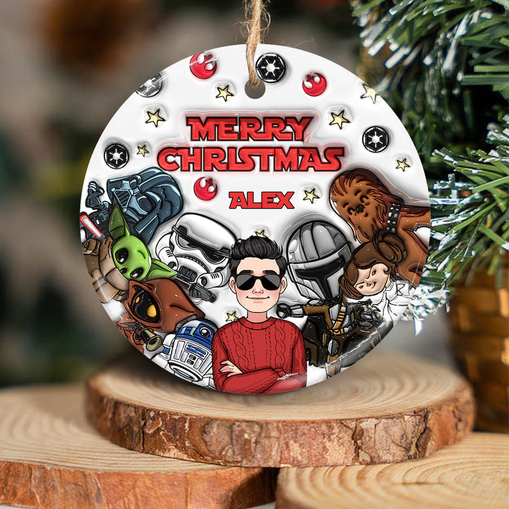 Personalized Ceramic Circle Ornament Merry Sithmas Gift for Kids Ceramic Circle Ornament GradoCreations