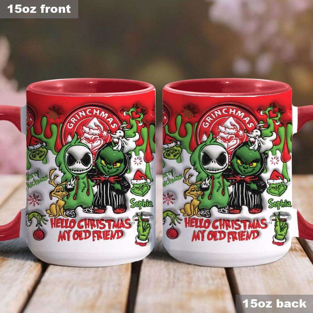 Personalized Grinch Accent Mug Custom Name Christmas Gift Accent Mug GradoCreations