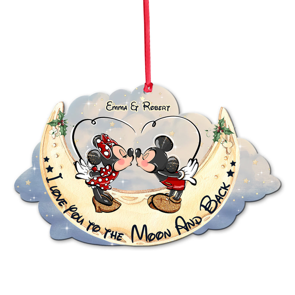 Personalized 'I Love You To The Moon And Back' Ornament Gift for Couples Ornament GradoCreations