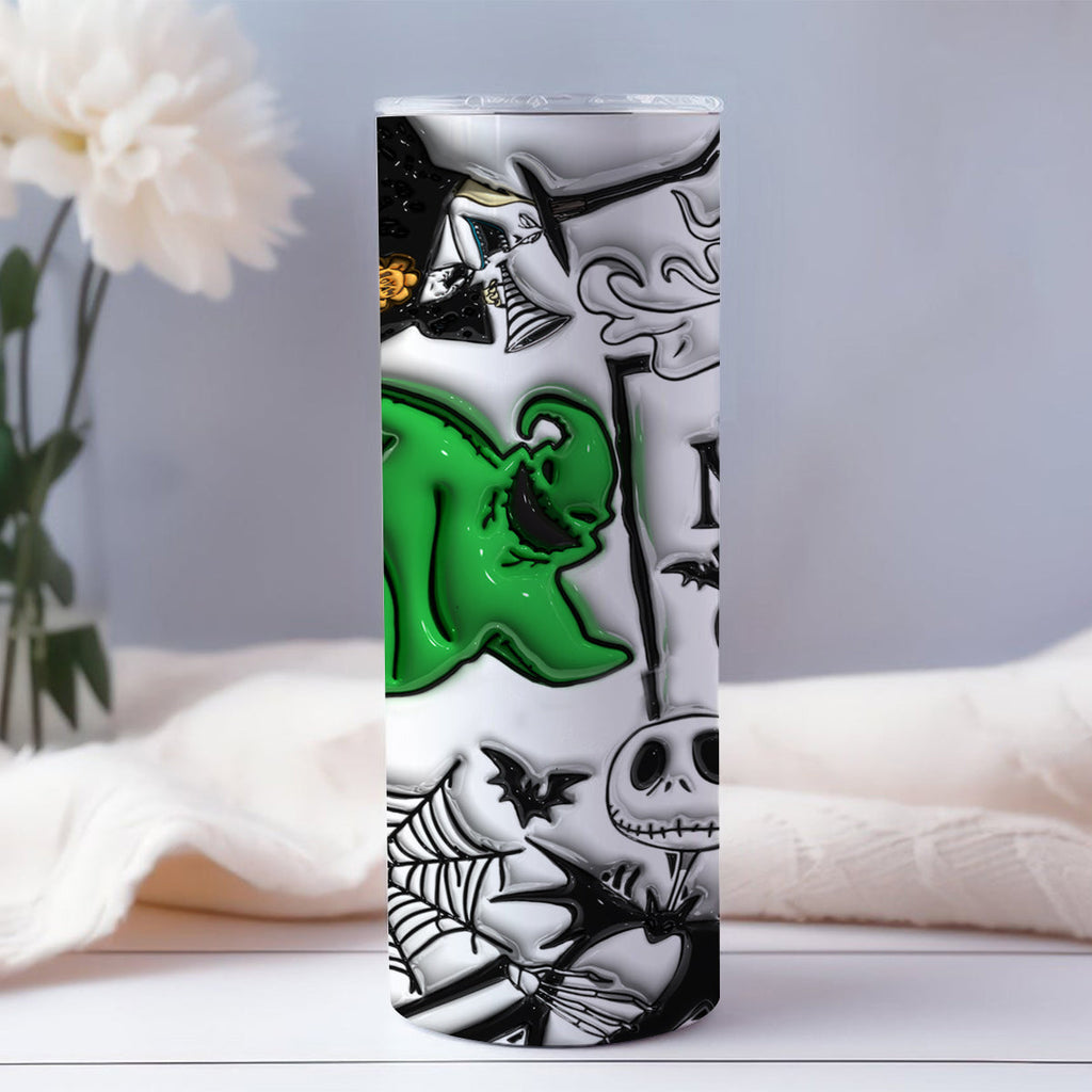 Personalized Nightmare Before Christmas Skinny Tumbler with Custom Name Gift for Halloween or Christmas Skinny Tumbler GradoCreations