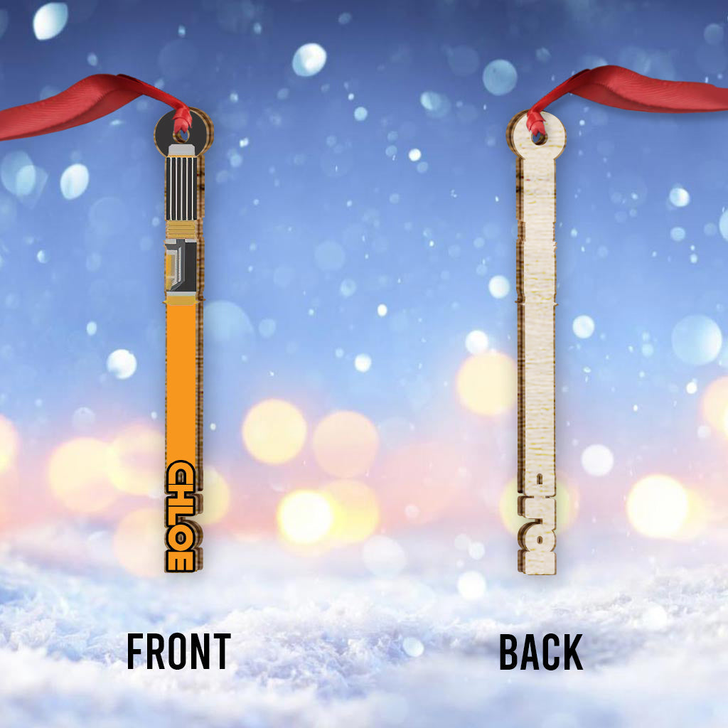 Personalized Star Wars Lightsaber Ornament Custom Name Christmas Gift One-sided Ornament GradoCreations