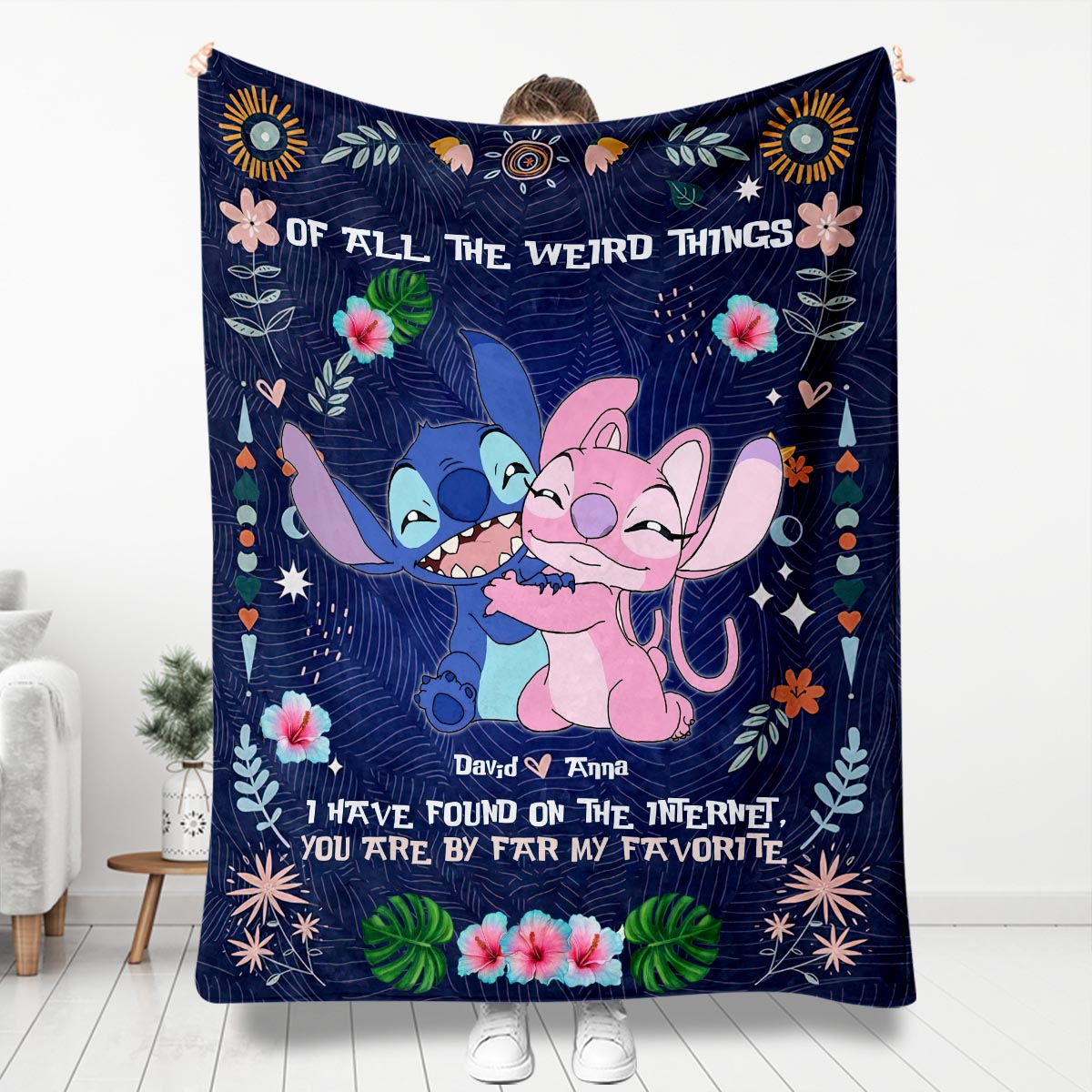 Personalized Ohana Blanket Custom Name Gift for Couples Blanket GradoCreations