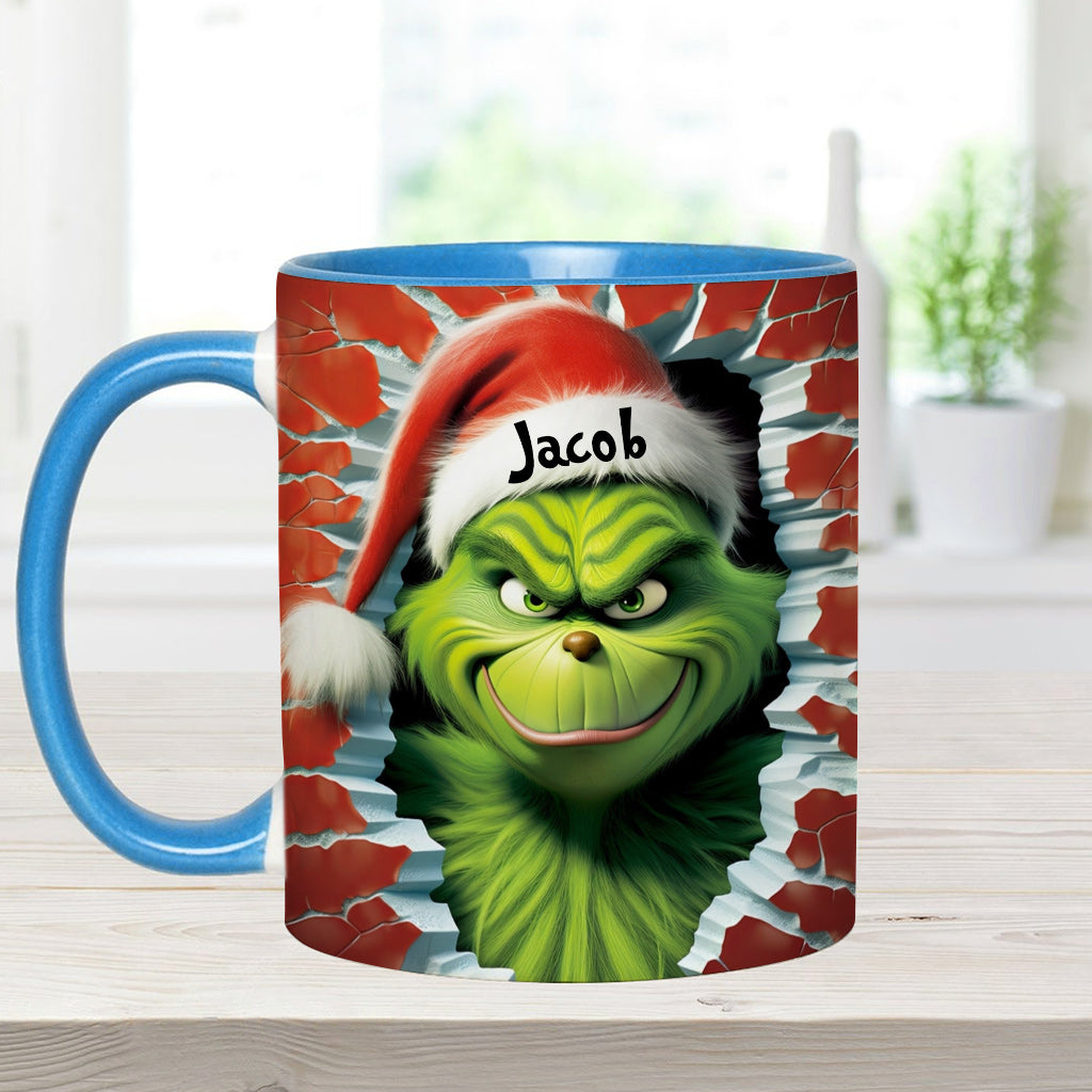 Personalized Grinch Accent Mug Custom Name Birthday Gift Accent Mug GradoCreations