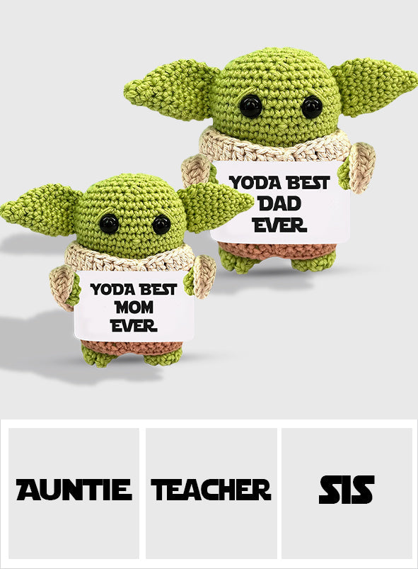 Personalized Hand Knitted Yoda Figurine Gift for Mom/Dad/Family Hand Knitted Figurine GradoCreations