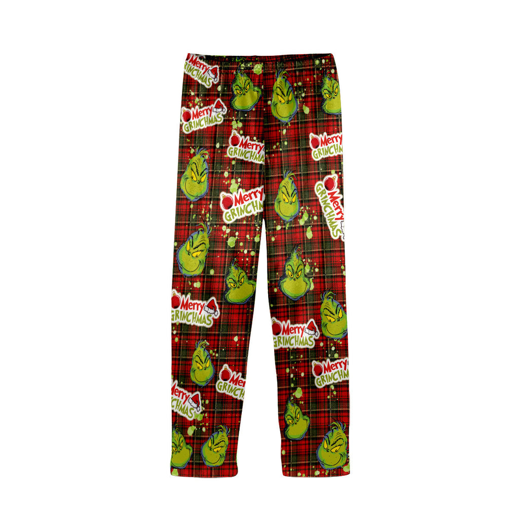 Personalized Merry Grinchmas Button Down Pajamas for Couples Button Down Pajamas GradoCreations