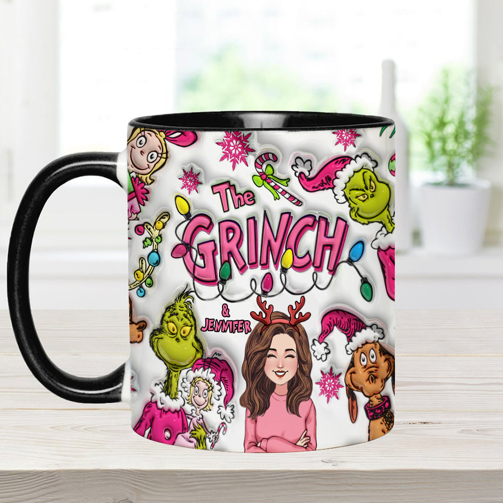 Personalized Grinch Accent Mug Custom Name Christmas Gift Accent Mug GradoCreations