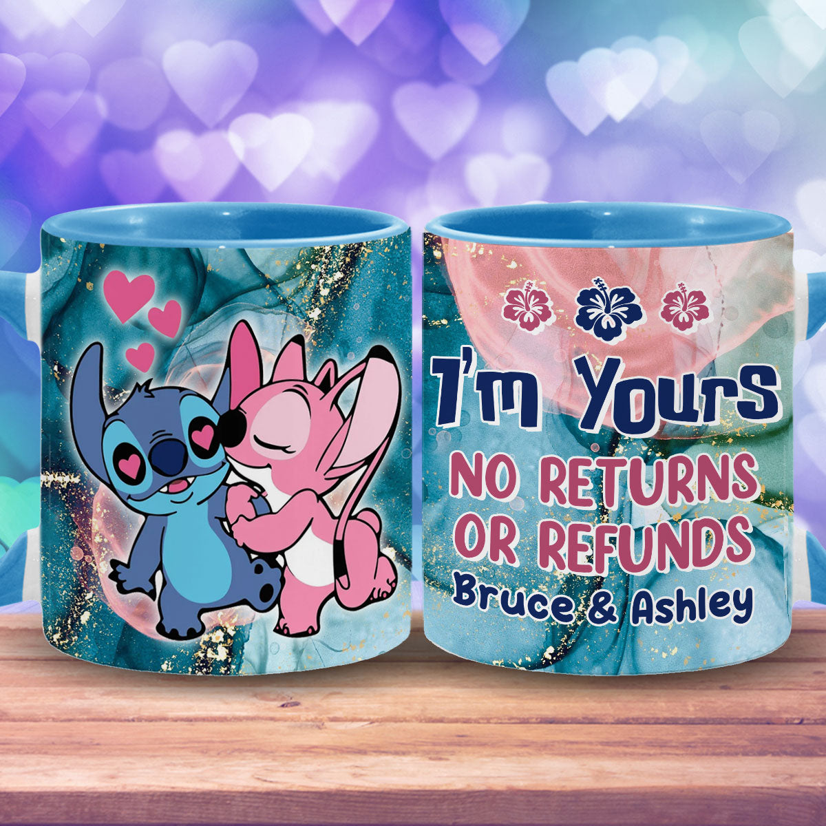 Personalized Ohana Accent Mug Custom Name Gift for Couples Accent Mug GradoCreations