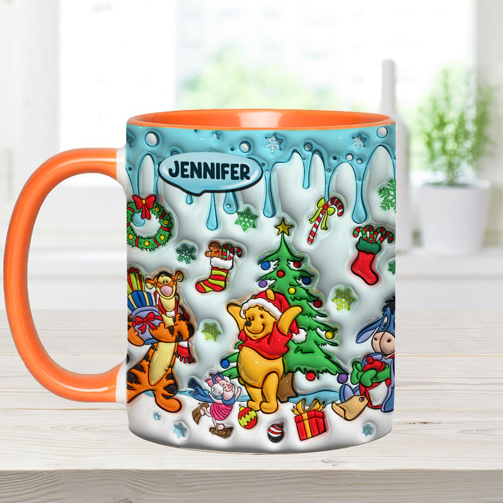 Personalized Christmas Accent Mug with Name for Mom or Dad Accent Mug GradoCreations