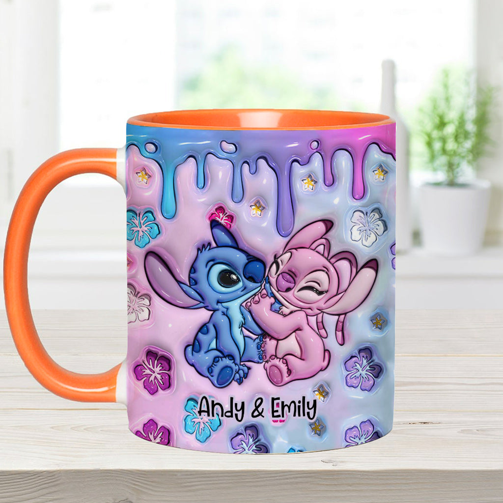 Personalized Ohana Accent Mug Custom Name Gift for Partner Accent Mug GradoCreations