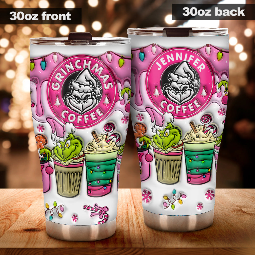 Personalized Grinchmas Tumbler with Custom Name for Christmas Gift Tumbler GradoCreations