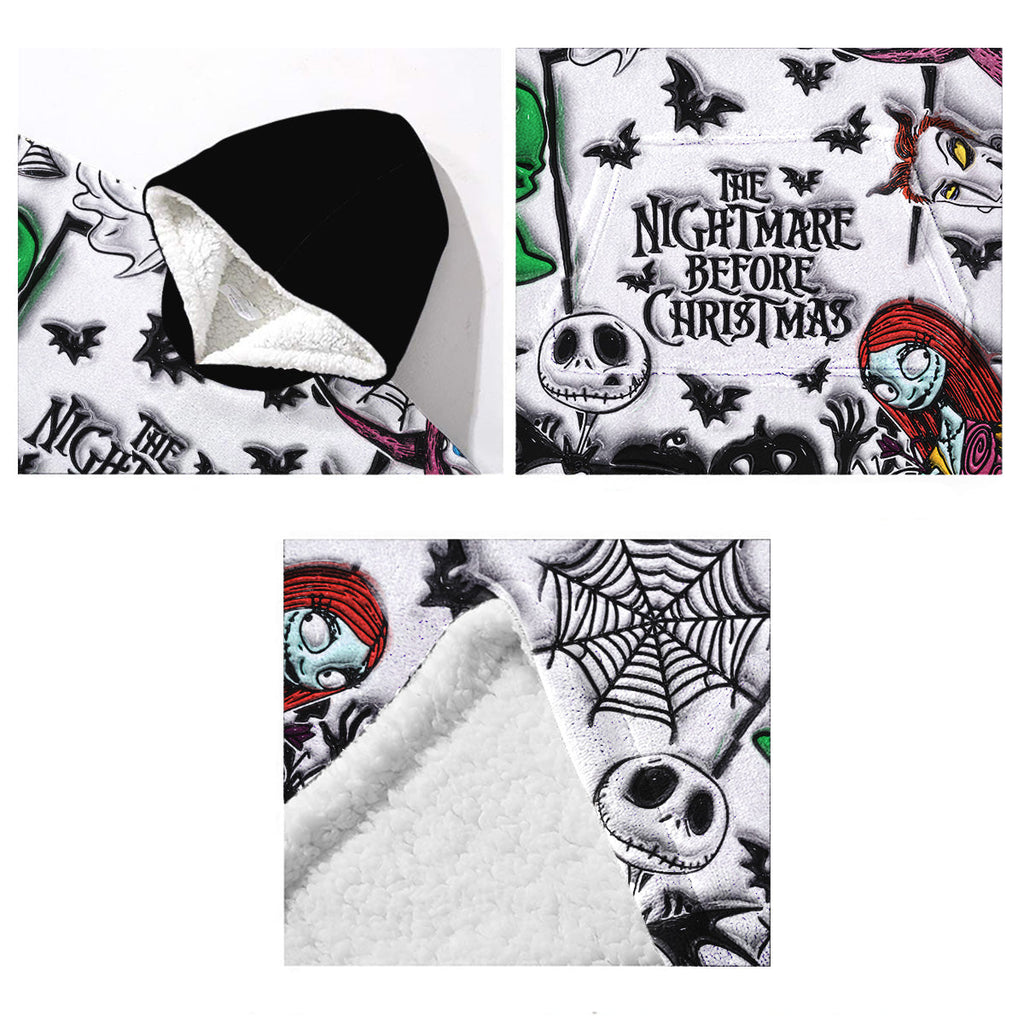 Personalized Nightmare Blanket Hoodie Custom Name Gift for Halloween Blanket Hoodie GradoCreations