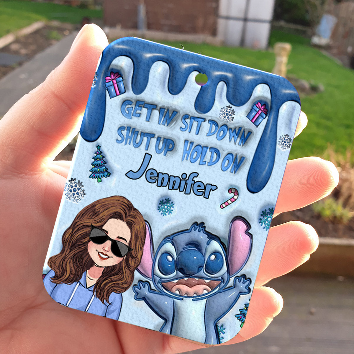 Personalized Ohana Rectangle Air Freshener Custom Name Gift Rectangle Air Freshener GradoCreations