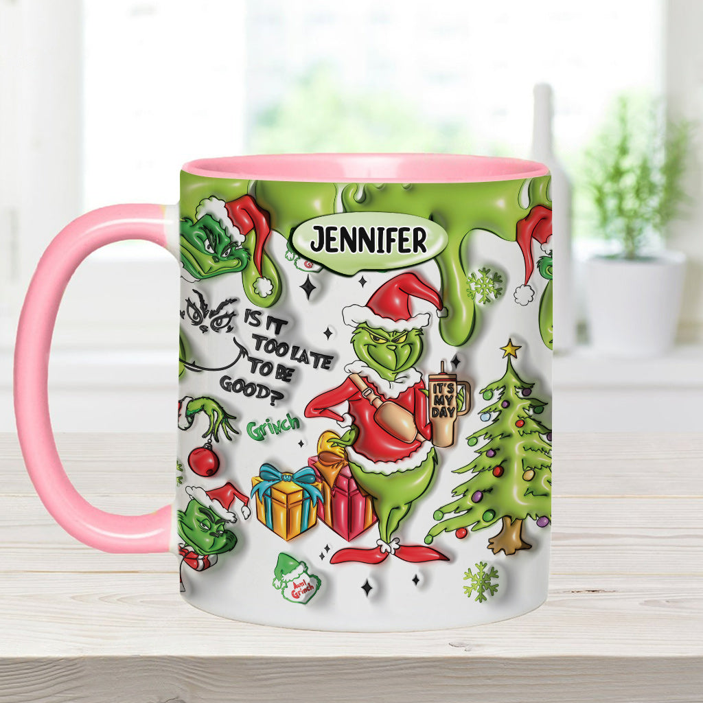 Personalized Grinch Accent Mug Custom Name Christmas Gift Accent Mug GradoCreations