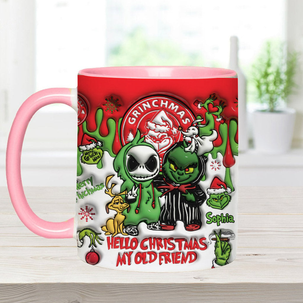Personalized Grinch Accent Mug Custom Name Christmas Gift Accent Mug GradoCreations