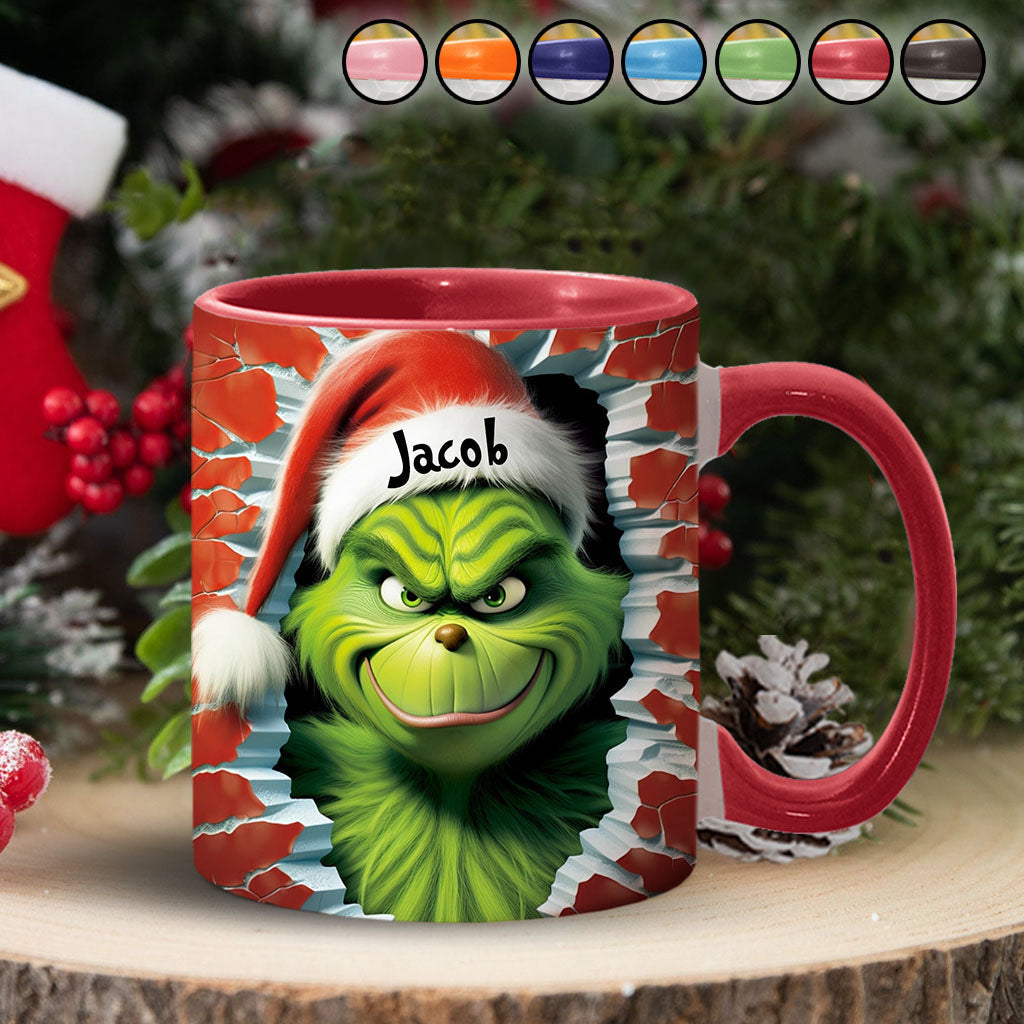 Personalized Grinch Accent Mug Custom Name Birthday Gift Accent Mug GradoCreations