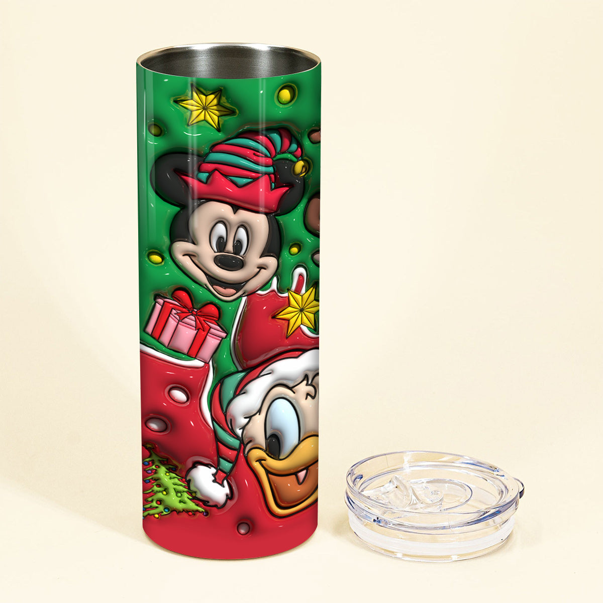 Personalized Christmas Mouse Skinny Tumbler Custom Name Gift Skinny Tumbler GradoCreations