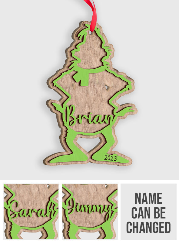 Personalized Grinchmas 2 Layered Ornament Custom Name Gift 2 Layered Piece Ornament GradoCreations