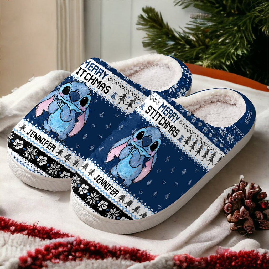 Personalized Ohana Slippers with Custom Name for Christmas Gift Slippers GradoCreations