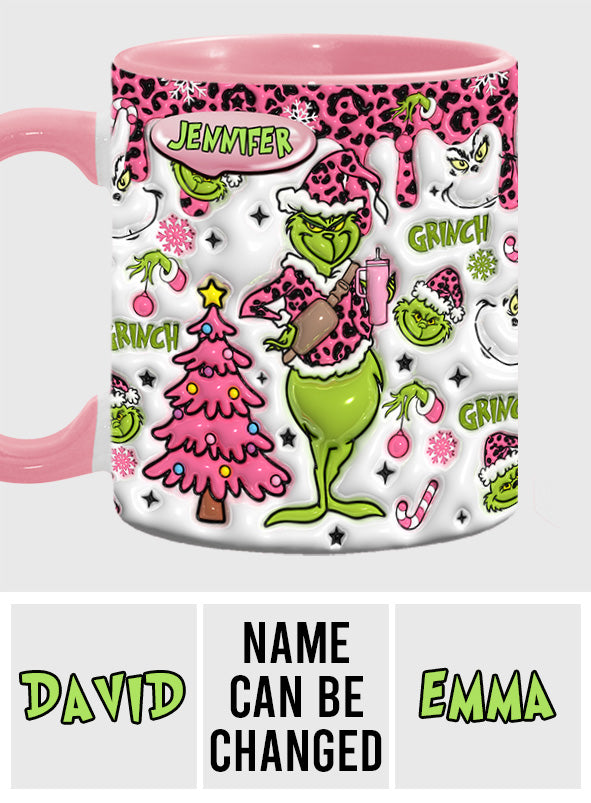 Personalized Grinch Accent Mug Custom Name Christmas Gift Accent Mug GradoCreations
