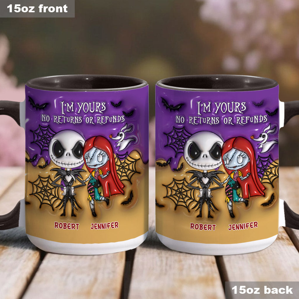 Personalized Nightmare Accent Mug Custom Name Gift for Couples Halloween Accent Mug GradoCreations