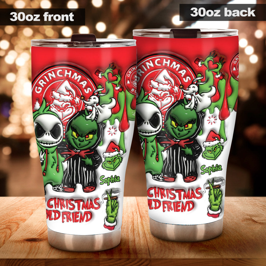 Personalized Grinch Christmas Tumbler with Custom Name Gift Tumbler GradoCreations