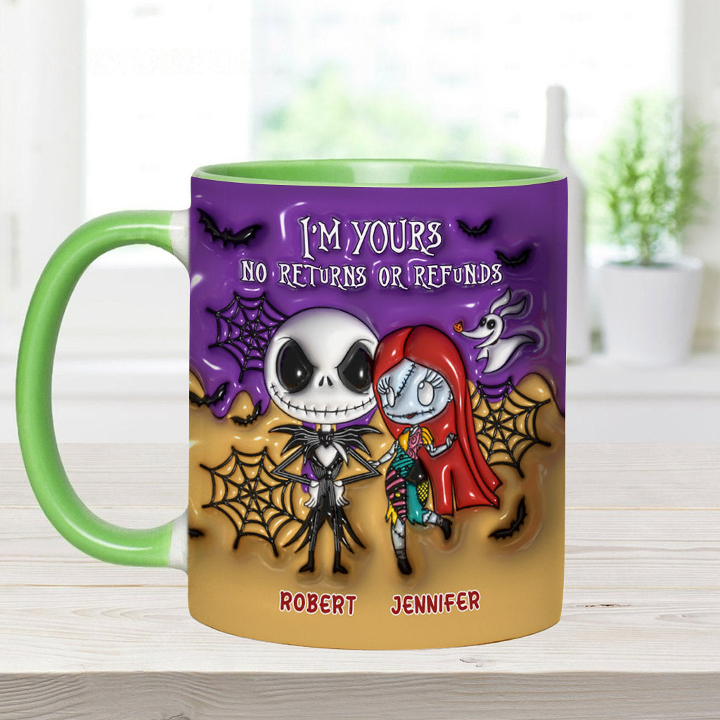 Personalized Nightmare Accent Mug Custom Name Gift for Couples Halloween Accent Mug GradoCreations