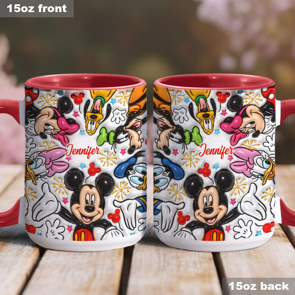 Personalized Mickey Mouse Accent Mug Custom Name Holiday Gift Accent Mug GradoCreations