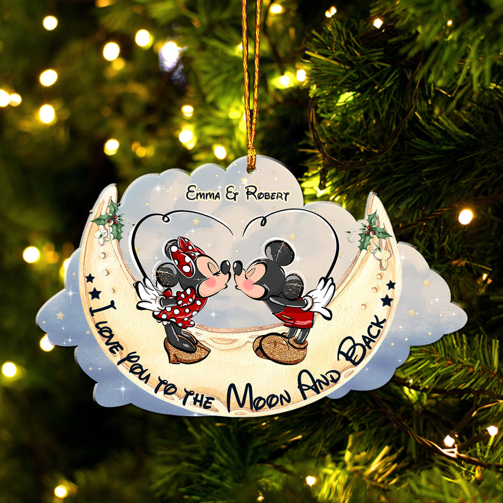 Personalized 'I Love You To The Moon And Back' Ornament Gift for Couples Ornament GradoCreations