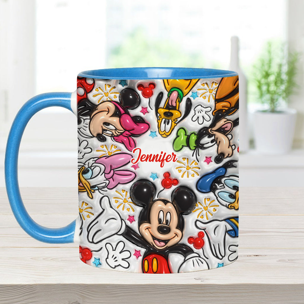 Personalized Mickey Mouse Accent Mug Custom Name Holiday Gift Accent Mug GradoCreations
