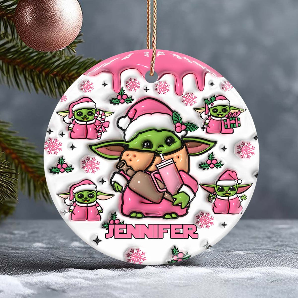 Personalized Ceramic Circle Ornament Cute Child Gift for Christmas Ceramic Circle Ornament GradoCreations
