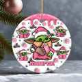 Personalized Ceramic Circle Ornament Cute Child Gift for Christmas Ceramic Circle Ornament GradoCreations