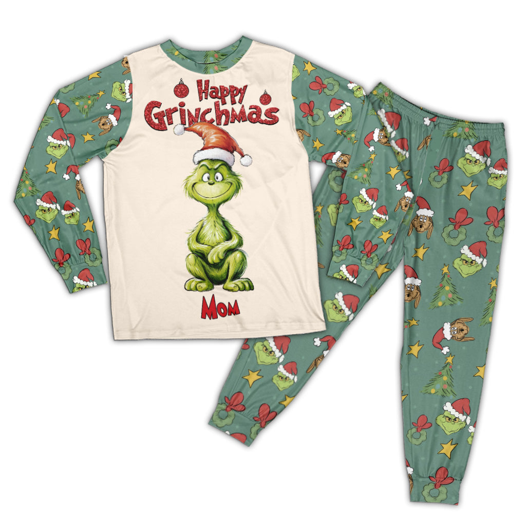 Personalized Grinch Christmas Pajama Set for Family | Custom Names Pajamas Set GradoCreations