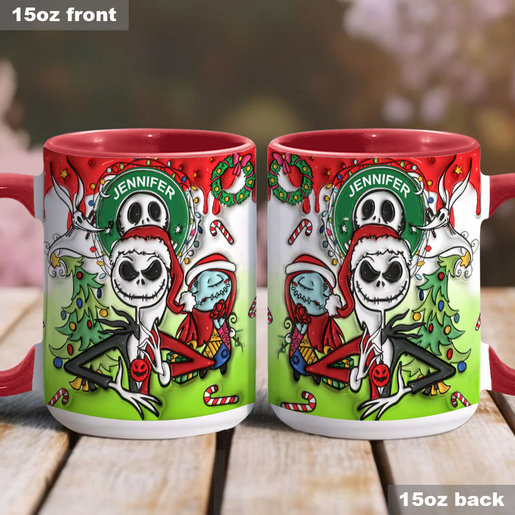 Personalized Nightmare Accent Mug Custom Name Halloween Gift Accent Mug GradoCreations