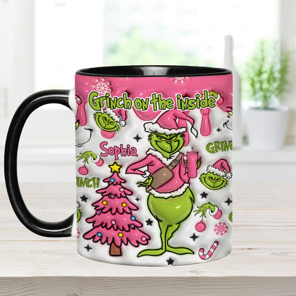 Personalized Grinch Accent Mug Custom Name Holiday Gift Accent Mug GradoCreations