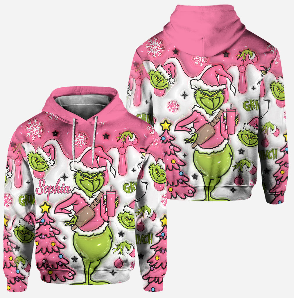 Personalized Pink Snowflakes Hoodie & Leggings Custom Name Gift for Her Hoodie & Leggings GradoCreations
