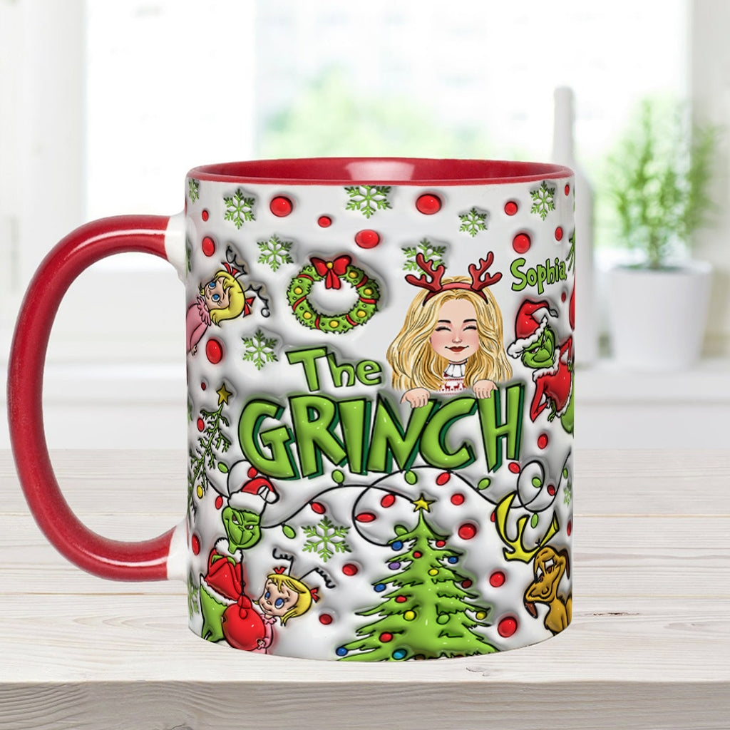 Personalized The Grinch Accent Mug Custom Name Christmas Gift Accent Mug GradoCreations
