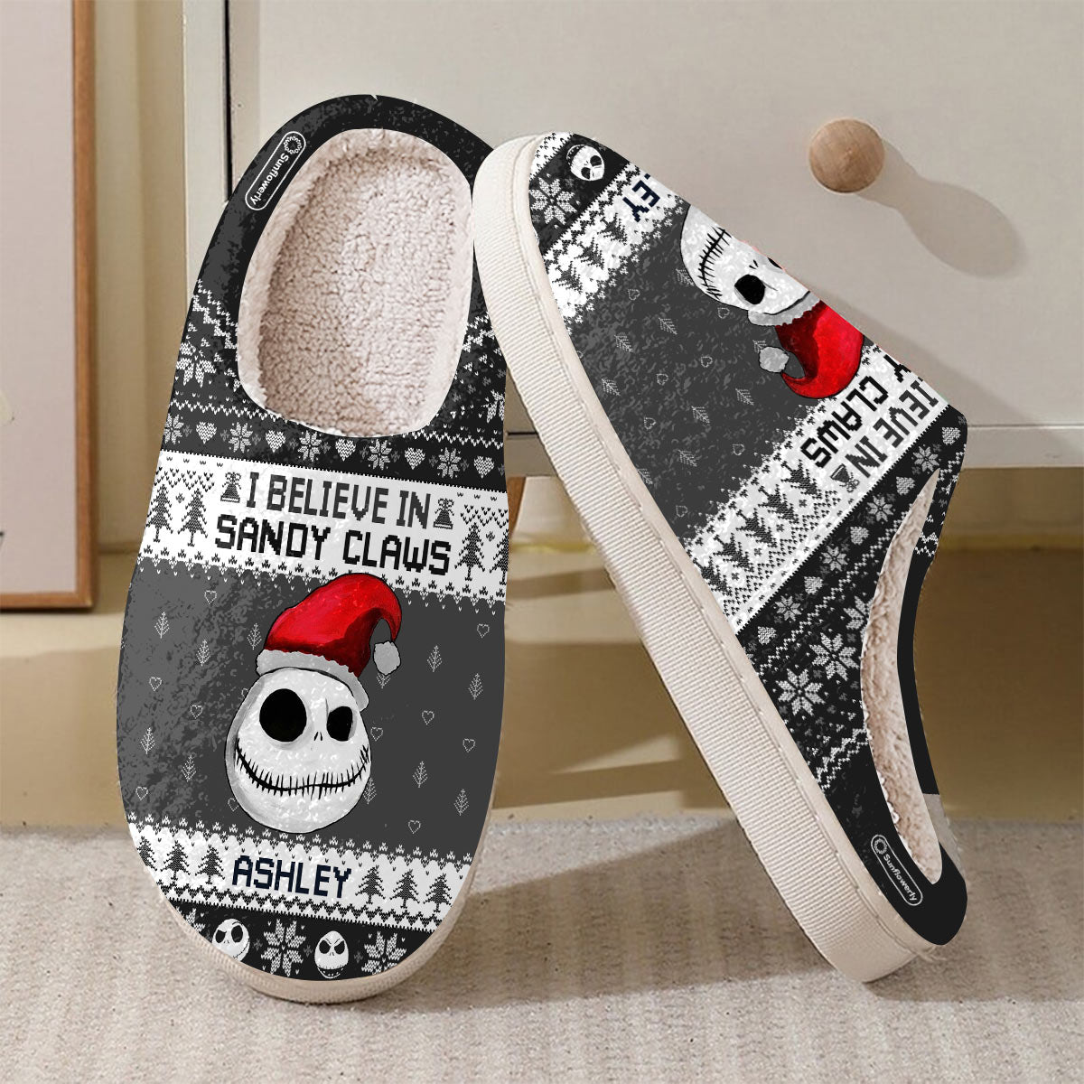 Personalized Nightmare Before Christmas Slippers with Custom Name Slippers GradoCreations