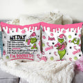 Personalized Grinch Christmas Throw Pillow with Custom Name Throw Pillow GradoCreations