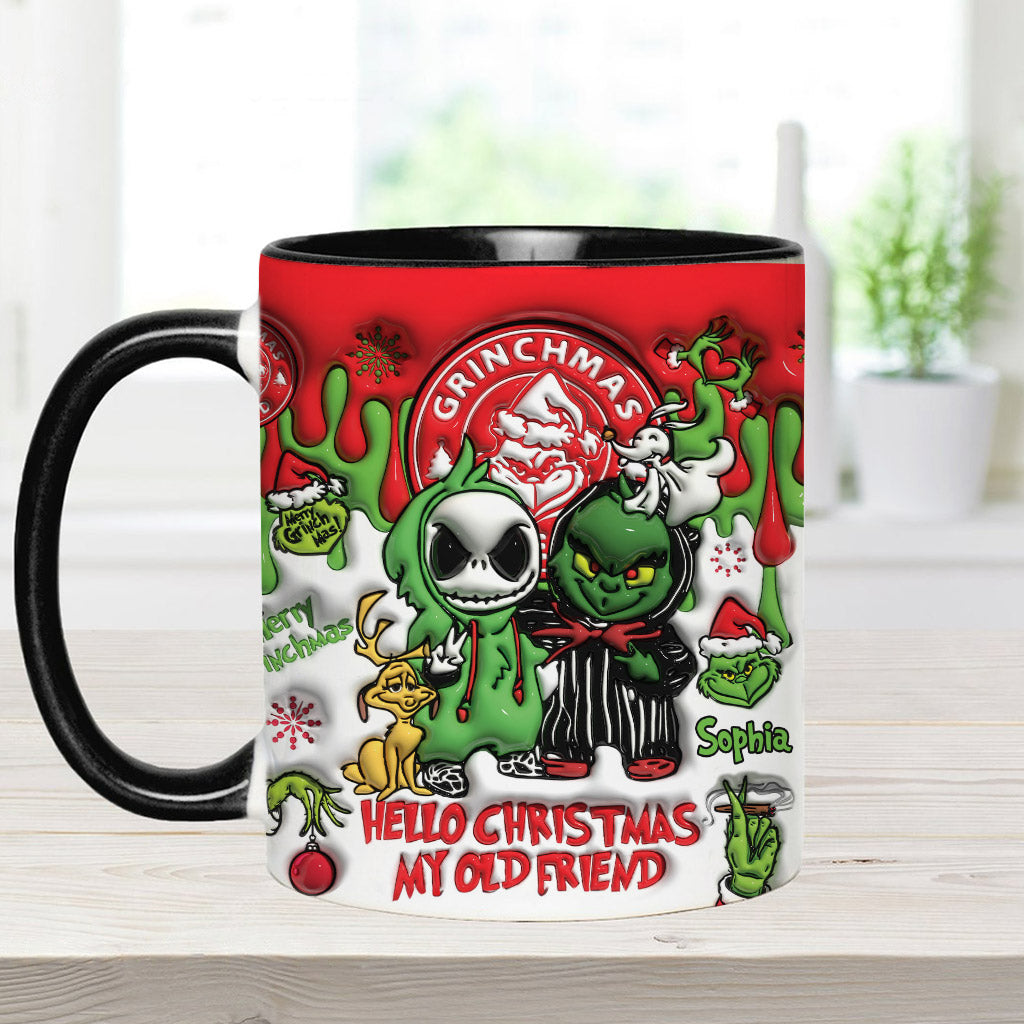 Personalized Grinch Accent Mug Custom Name Christmas Gift Accent Mug GradoCreations