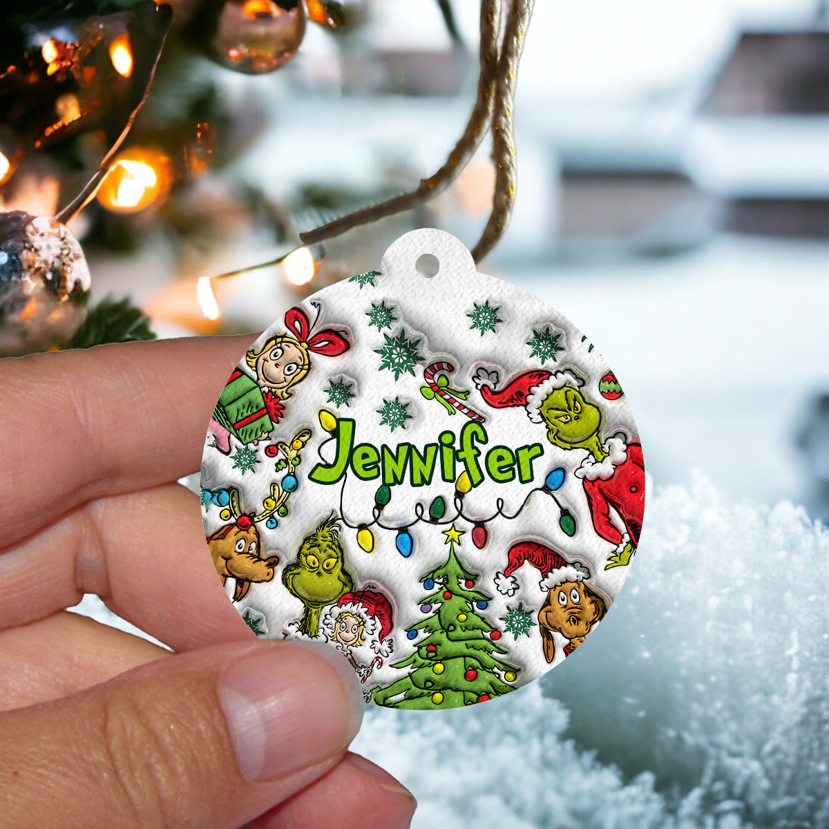 Personalized Christmas Air Freshener Custom Name Gift Circle Air Freshener GradoCreations