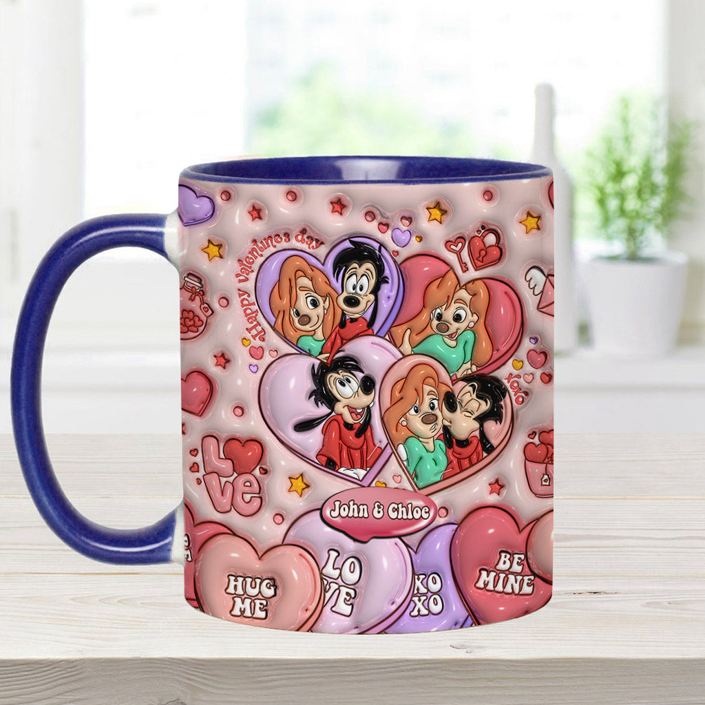 Personalized Valentine’s Day Accent Mug Custom Name Gift for Couple Accent Mug GradoCreations