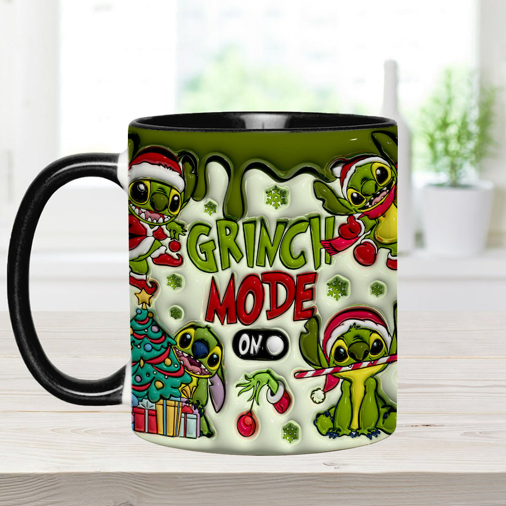 Personalized Grinch Mode Accent Mug Custom Name Gift for Christmas Accent Mug GradoCreations
