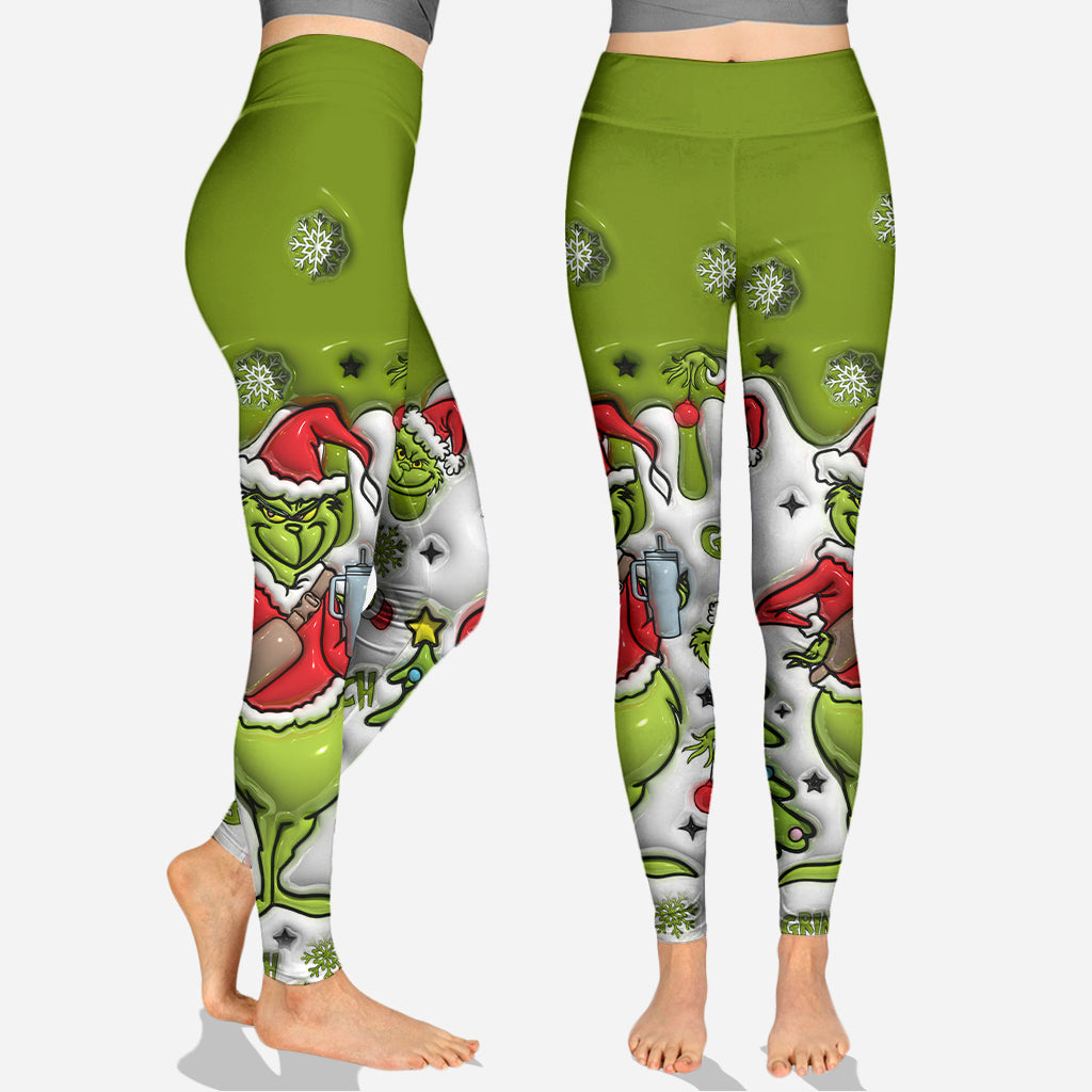 Personalized Grinch Hoodie and Leggings Set Christmas Gift Hoodie & Leggings GradoCreations