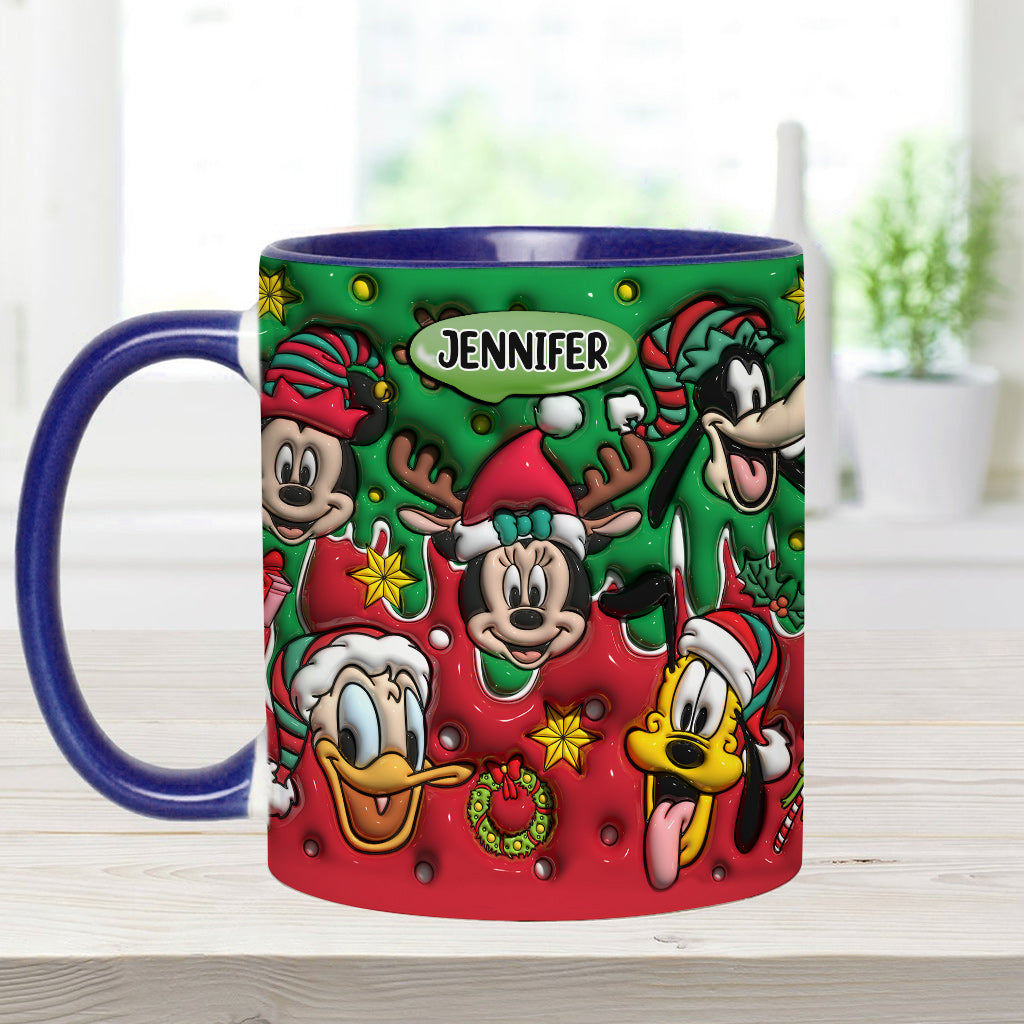 Personalized Christmas Mouse Accent Mug Custom Name Gift Accent Mug GradoCreations