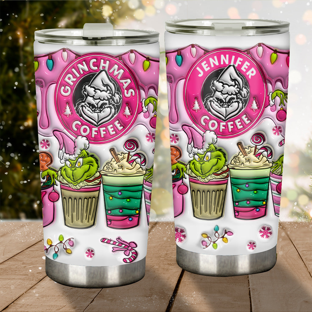 Personalized Grinchmas Tumbler with Custom Name for Christmas Gift Tumbler GradoCreations