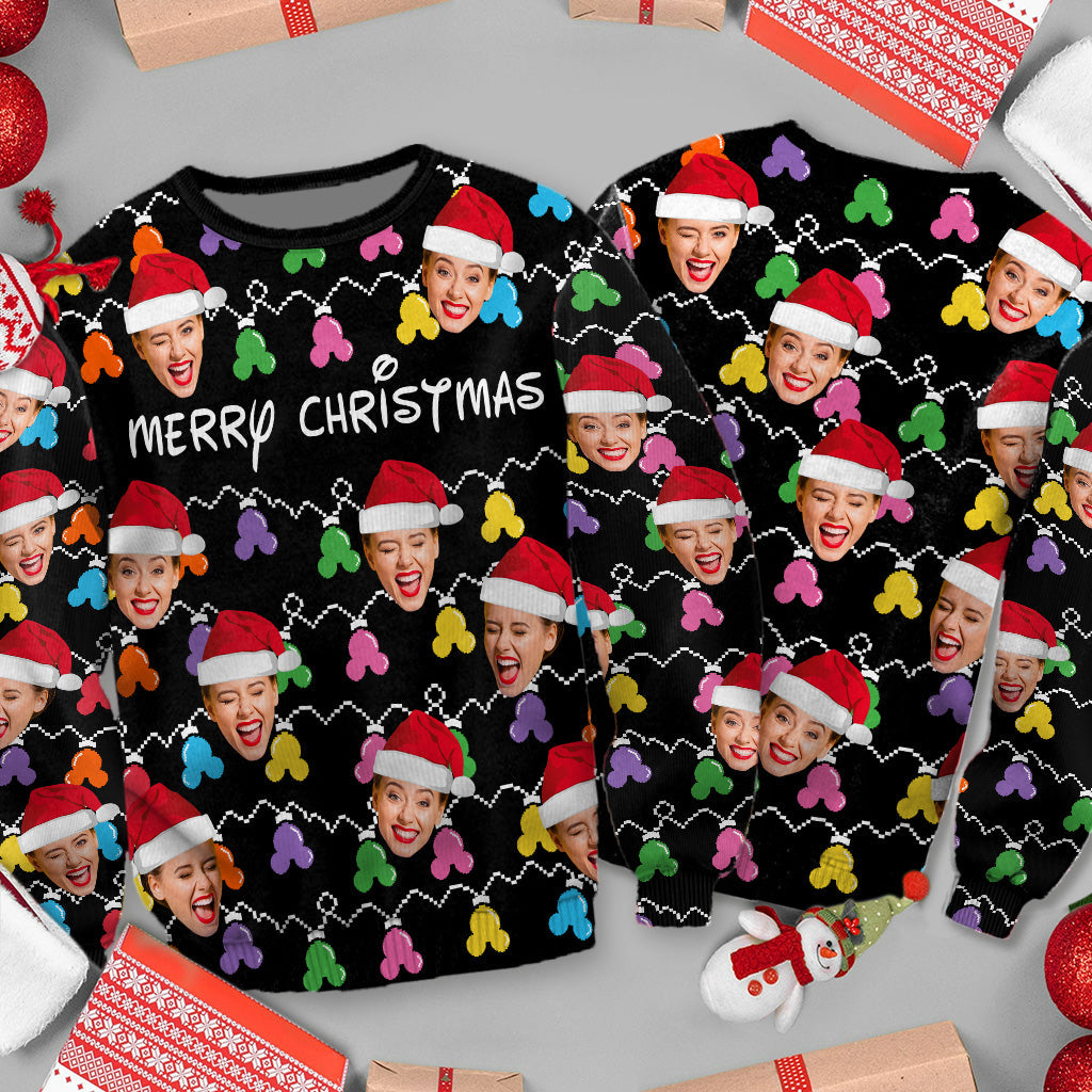 Personalized Merry Christmas Mouse Ear Ugly Sweater Gift Ugly Sweater GradoCreations